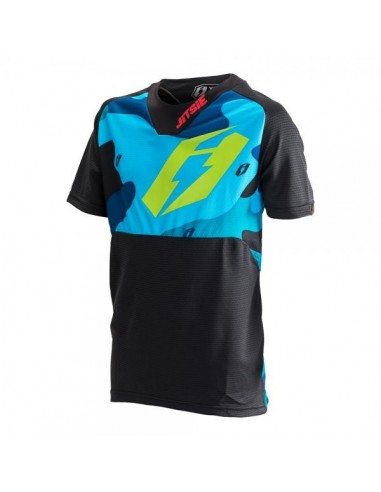 Maillot Jitsie B3 Squad Enfants bleu-fluo vert