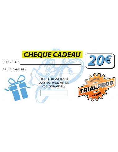 Chèque cadeau trialprod 20€