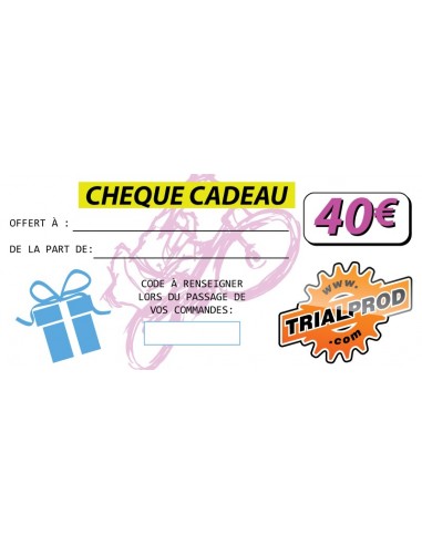 Chèque cadeau Trialprod 40€