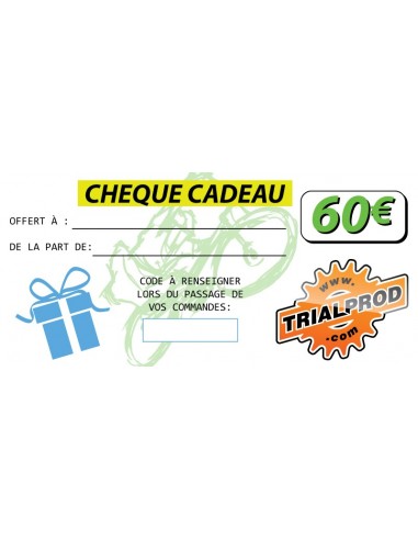 Chèque cadeau Trialprod 60€