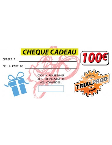 Chèque cadeaux Trialprod 100€